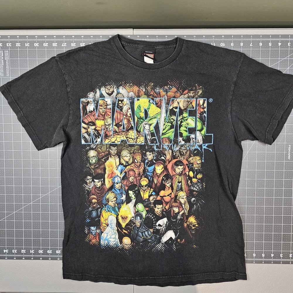 Vintage Marvel Tshirt Mens Large Mad Engine y2k Mcu Xmen Avengers Spiderman